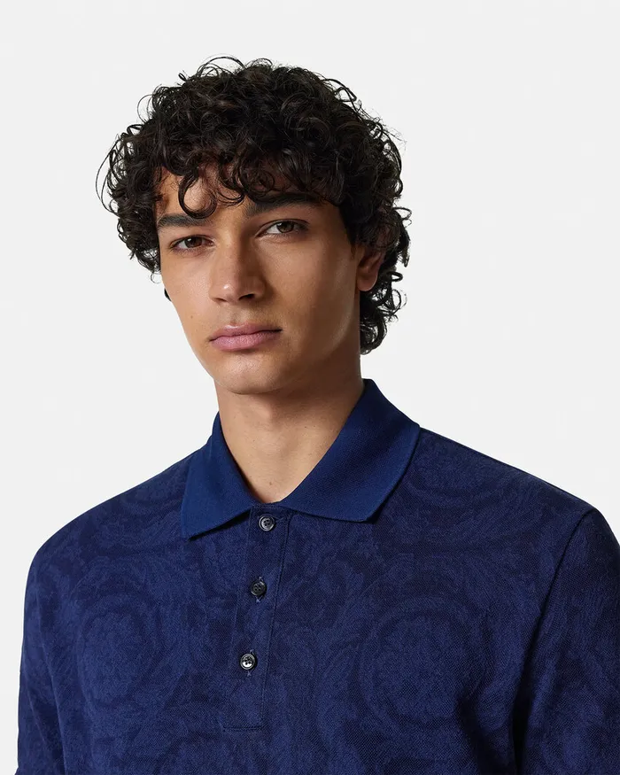 TShirts and Polos Men Versace Barocco Polo Shirt Blue
