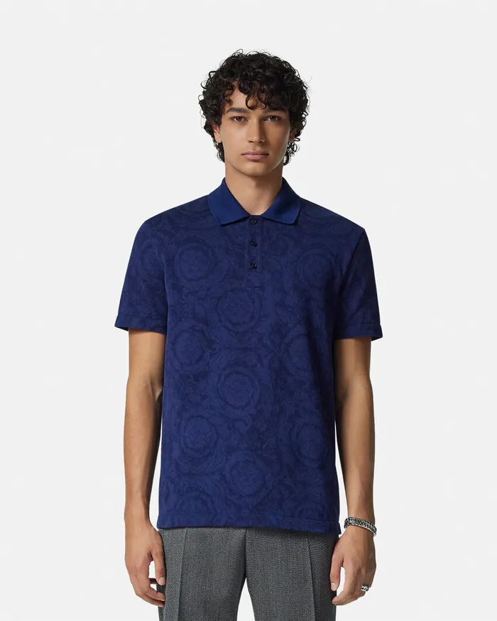TShirts and Polos Men Versace Barocco Polo Shirt Blue