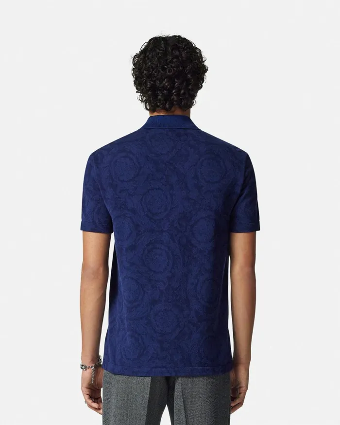 TShirts and Polos Men Versace Barocco Polo Shirt Blue