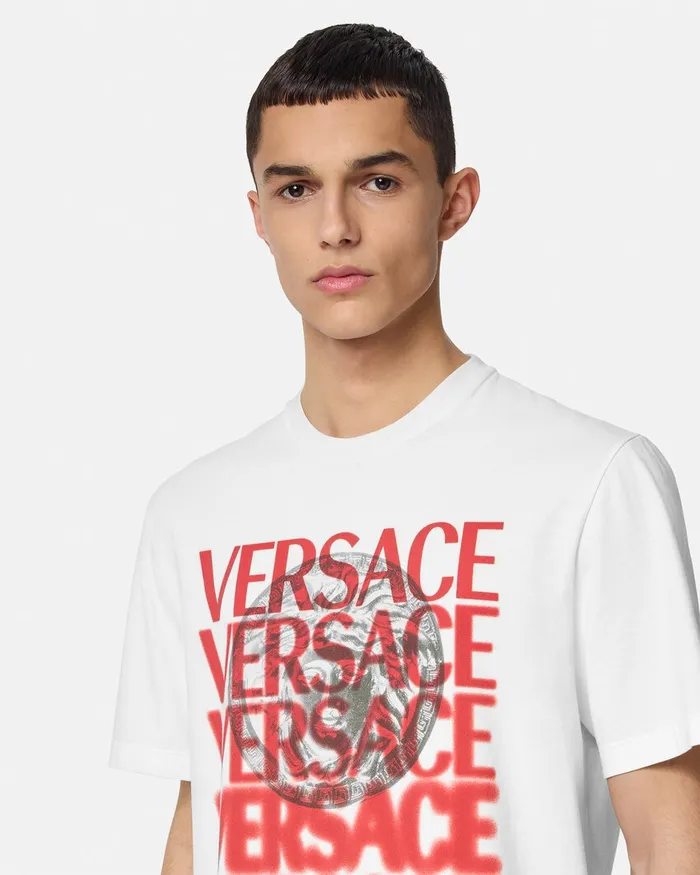 TShirts and Polos Men Versace Medusa Medallion TShirt Whiteprint