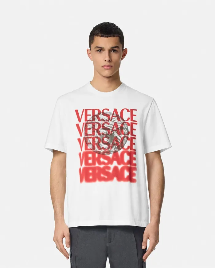 TShirts and Polos Men Versace Medusa Medallion TShirt Whiteprint