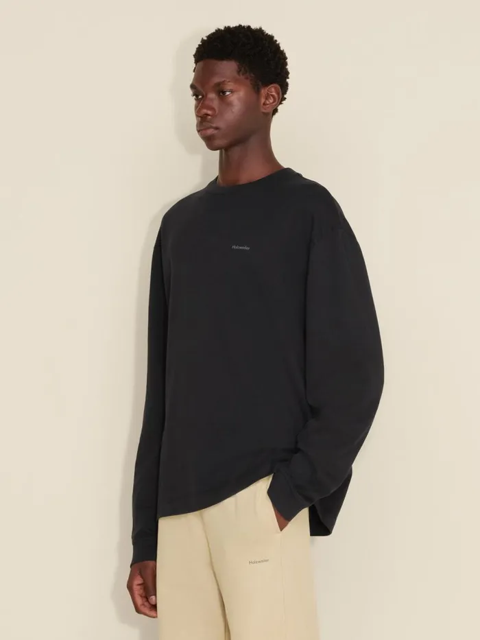 Tshirts and Sweats Men Holzweiler M Relaxed Long Sleeve Black