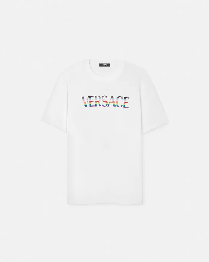 TShirts and Sweatshirts WomenMen Versace Pride Barocco Logo TShirt Whiteprint
