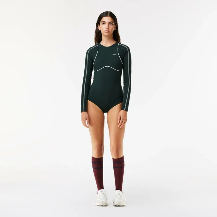 TShirts and Tops Women Lacoste Lacoste X EleVen By Venus Long Sleeve Bodysuit Dark Green Hce TShirts and Tops Women Lacoste Lacoste X EleVen By Venus Long Sleeve Bodysuit Dark Green Hce