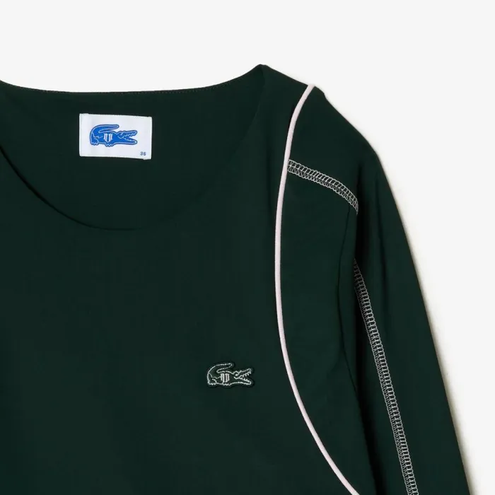 TShirts and Tops Women Lacoste Lacoste X EleVen By Venus Long Sleeve Bodysuit Dark Green Hce