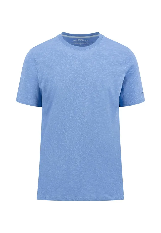 Tshirts Men FYNCHHATTON CasualFit SlubJersey Tshirt Offwhitenavyorient Redcrystal Blue