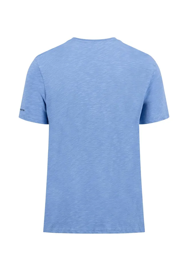 Tshirts Men FYNCHHATTON CasualFit SlubJersey Tshirt Offwhitenavyorient Redcrystal Blue