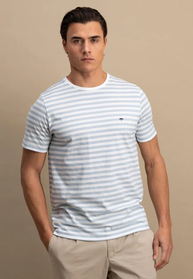 Tshirts Men FYNCHHATTON Tshirt In Strip Look And Logodail Summer Breezenavyturf Green Tshirts Men FYNCHHATTON Tshirt In Strip Look And Logodail Summer Breezenavyturf Green