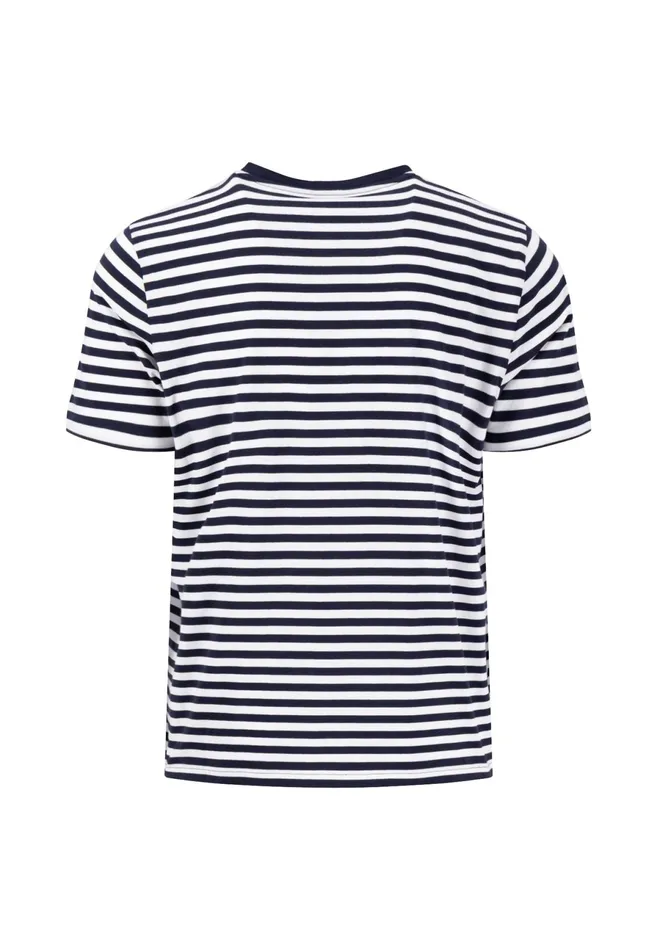 Tshirts Men FYNCHHATTON Tshirt In Strip Look And Logodail Summer Breezenavyturf Green