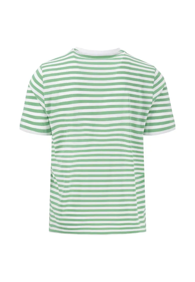 Tshirts Men FYNCHHATTON Tshirt In Strip Look And Logodail Summer Breezenavyturf Green