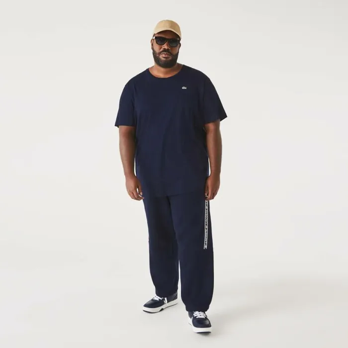 TShirts Men Lacoste Men039s Big Fit Crew Neck Cotton Jersey TShirt Navy Blue 166