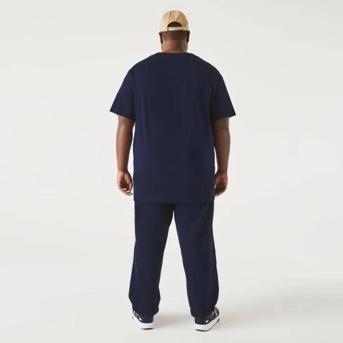 TShirts Men Lacoste Men039s Big Fit Crew Neck Cotton Jersey TShirt Navy Blue 166
