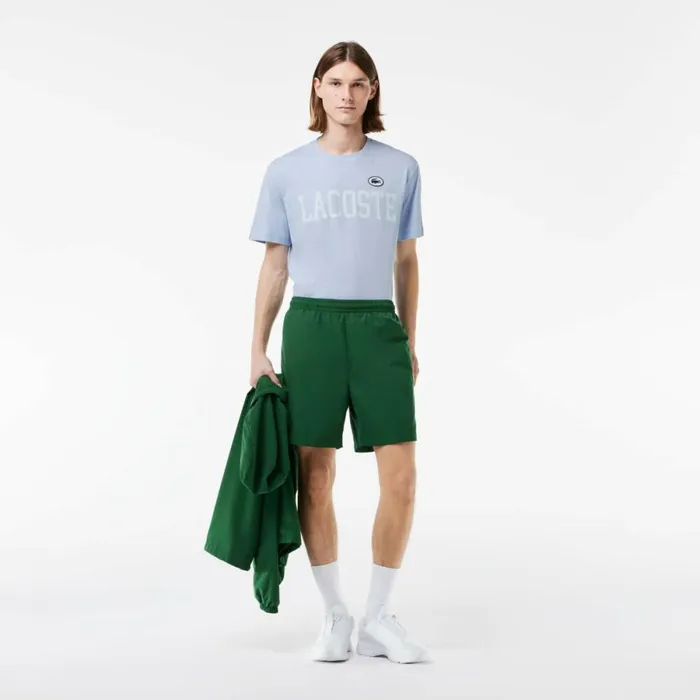 TShirts Men Lacoste Men039s Cotton Contrast Print and Badge TShirt Phoenix Blue J2g