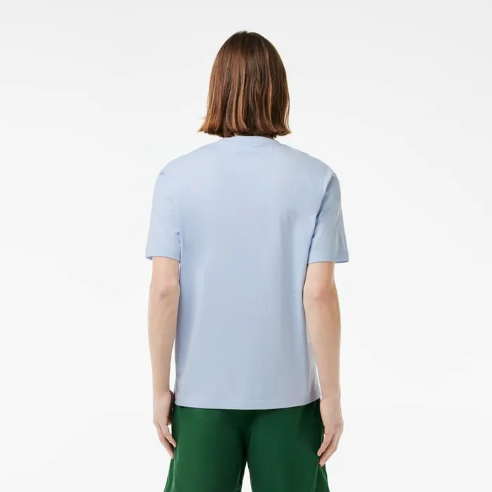 TShirts Men Lacoste Men039s Cotton Contrast Print and Badge TShirt Phoenix Blue J2g