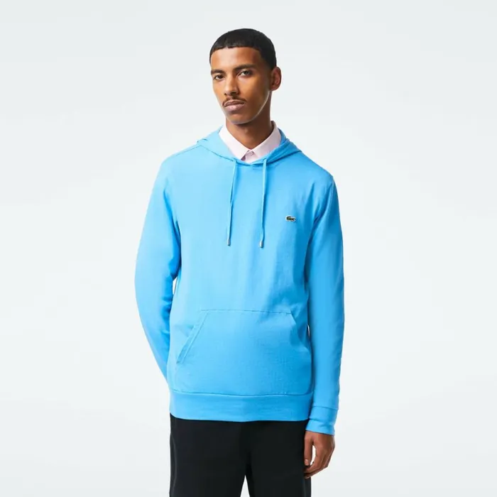 TShirts Men Lacoste Men039s Cotton Jersey Hooded TShirt Blue 4xa