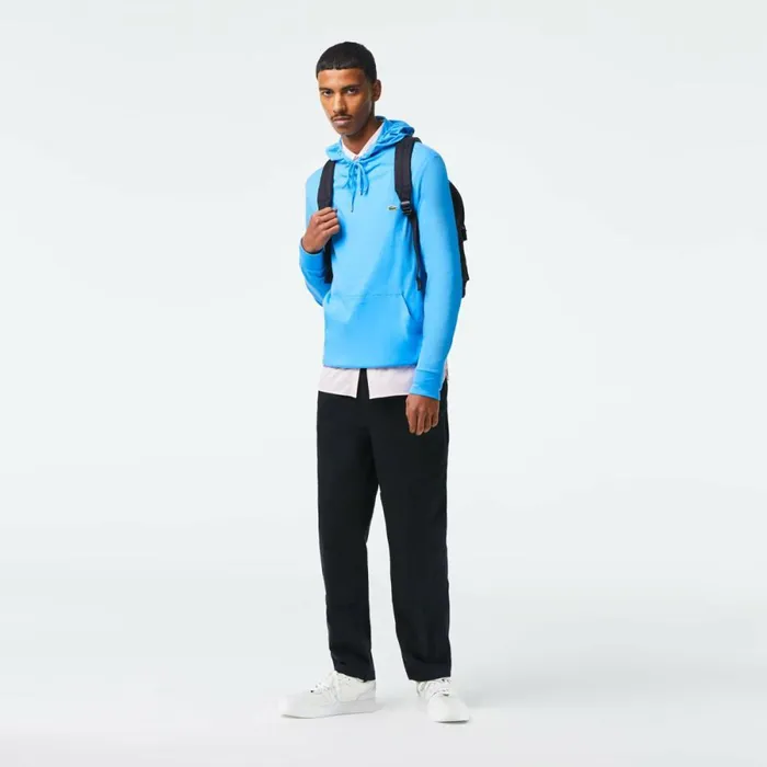 TShirts Men Lacoste Men039s Cotton Jersey Hooded TShirt Blue 4xa