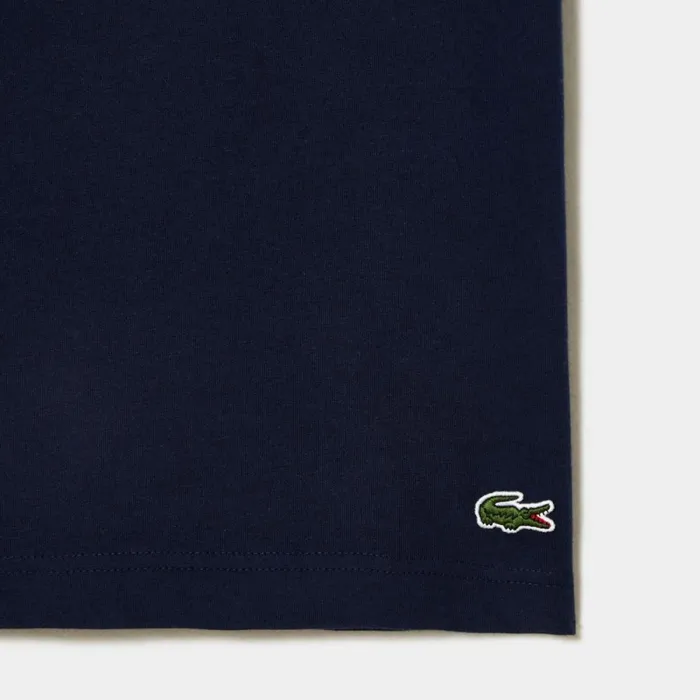 TShirts Men Lacoste Men039s Cotton Jersey Signature Print TShirt Navy Blue 166