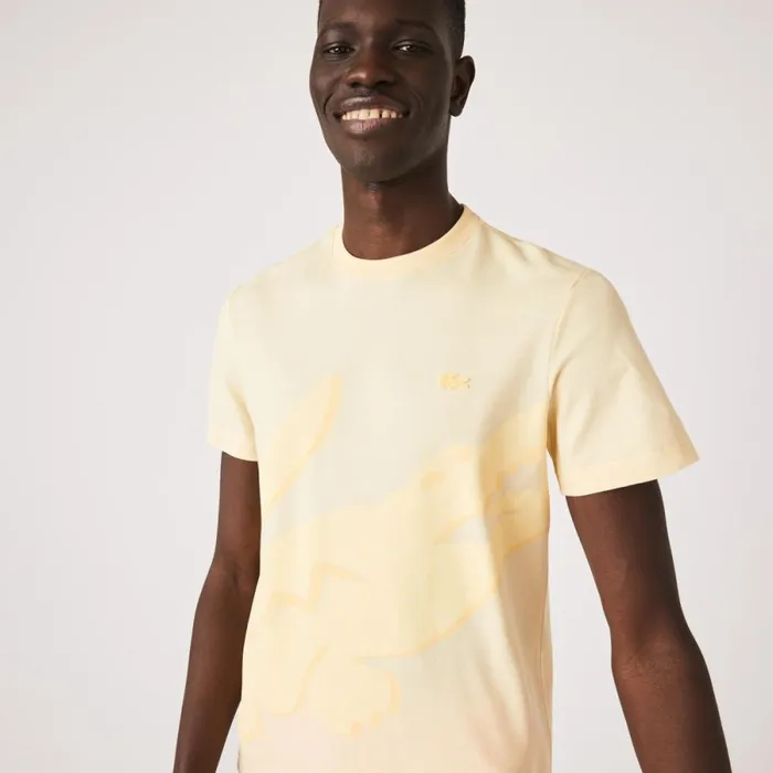 TShirts Men Lacoste Men039s Crocodile Print Crew Neck Stretch Organic Cotton TShirt Yellow Hbz TShirts Men Lacoste Men039s Crocodile Print Crew Neck Stretch Organic Cotton TShirt Yellow Hbz