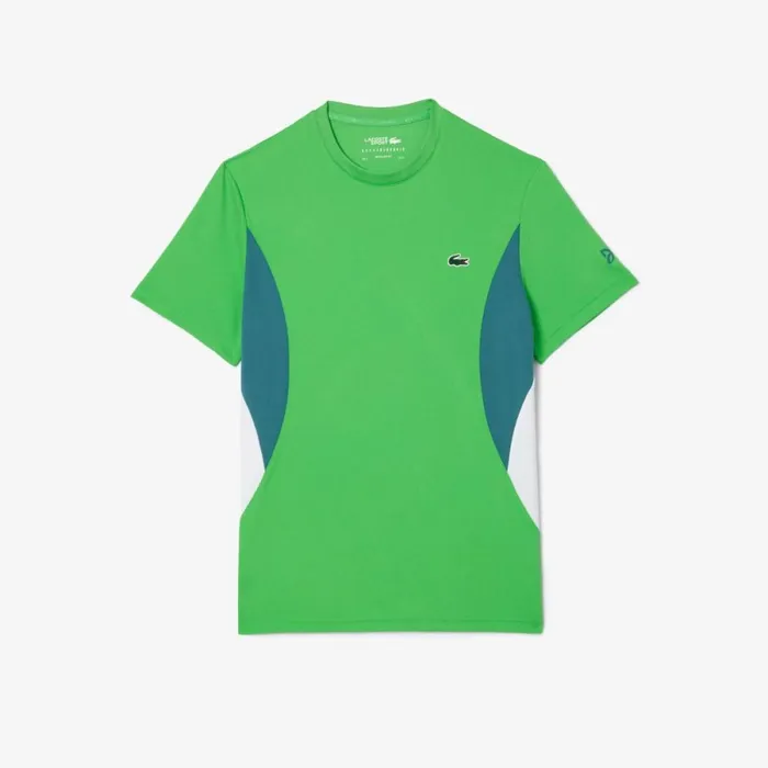 TShirts Men Lacoste Men039s Lacoste Tennis X Novak Djokovic TShirt Sorrel Green Ixu