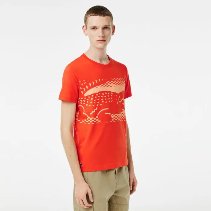 TShirts Men Lacoste Mens Lacoste Tennis X Novak Djokovic TShirt Orange 02k