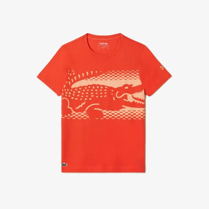 TShirts Men Lacoste Mens Lacoste Tennis X Novak Djokovic TShirt Orange 02k