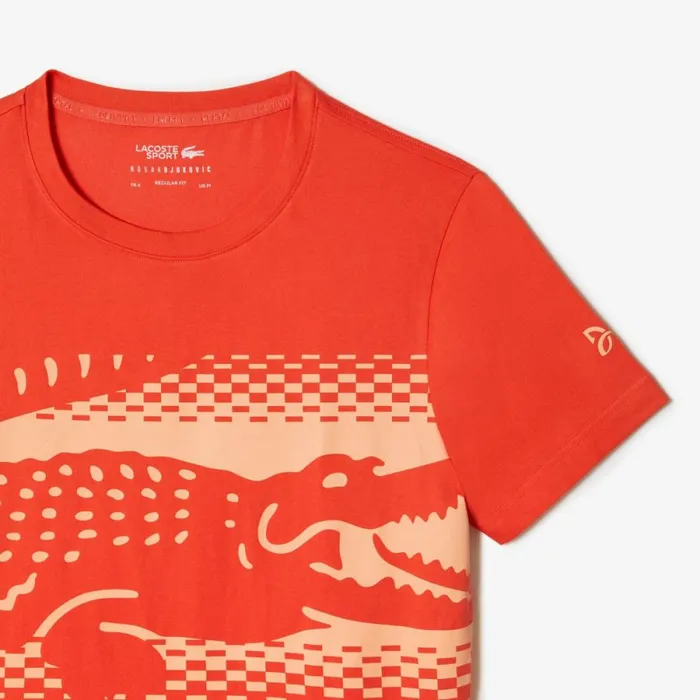 TShirts Men Lacoste Mens Lacoste Tennis X Novak Djokovic TShirt Orange 02k