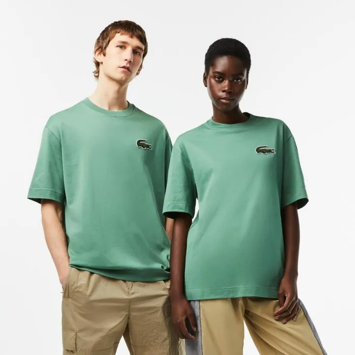 TShirts MenWomen Lacoste Unisex Loose Fit Large Croc Organic Heavy Cotton TShirt Khaki Green Kx5 TShirts MenWomen Lacoste Unisex Loose Fit Large Croc Organic Heavy Cotton TShirt Khaki Green Kx5