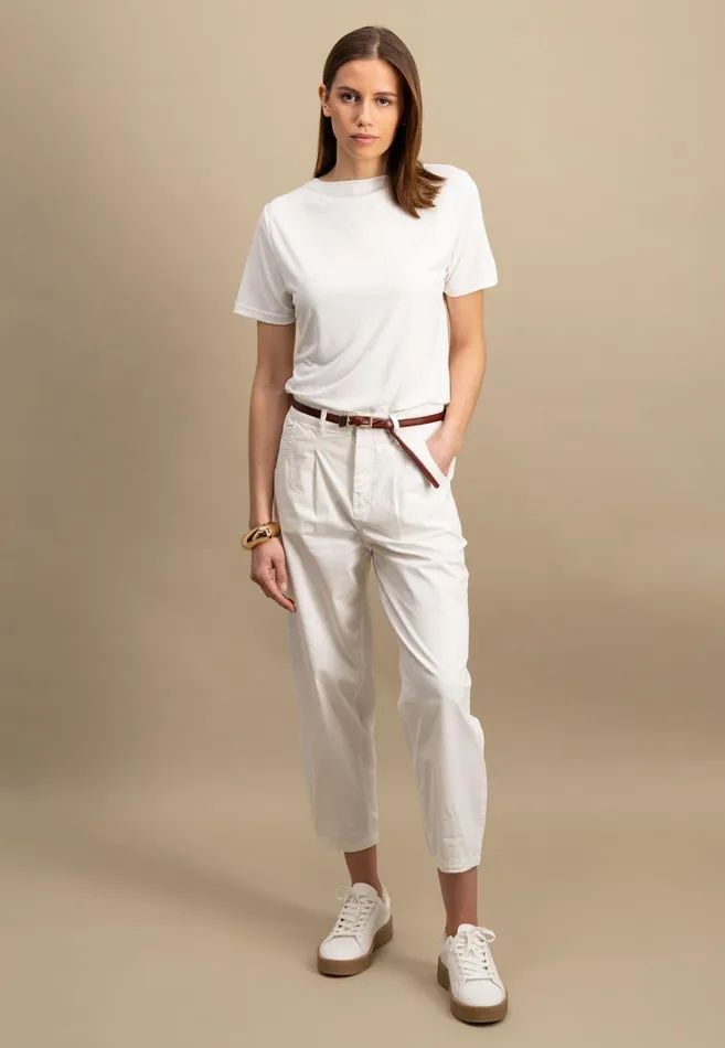 Tshirts Women FYNCHHATTON Image Is Missing Uniformed Tshirt With A Round Neckline Milkfresh Roseblack
