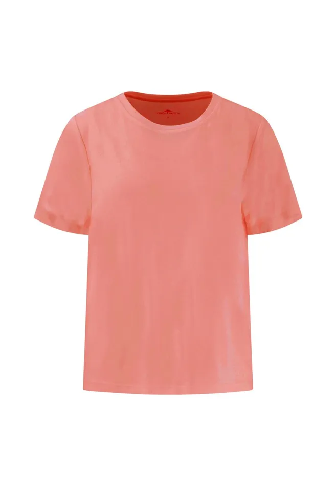 Tshirts Women FYNCHHATTON Tshirt CasualFit With A Circular Neckline pictures Are Missing Milkneon Papaya
