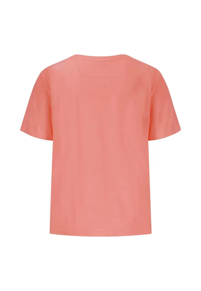 Tshirts Women FYNCHHATTON Tshirt CasualFit With A Circular Neckline pictures Are Missing Milkneon Papaya