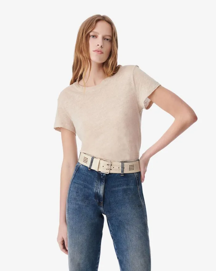 Tshirts Women IRO THIRD ROUNDNECK LINEN TSHIRT