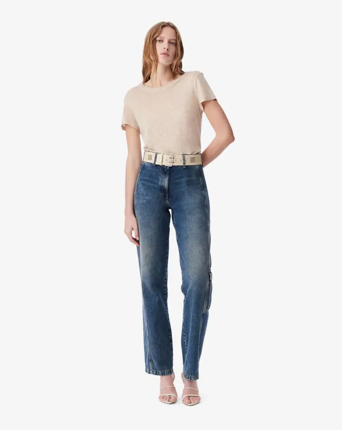Tshirts Women IRO THIRD ROUNDNECK LINEN TSHIRT