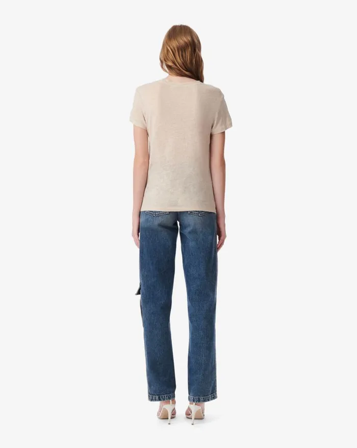 Tshirts Women IRO THIRD ROUNDNECK LINEN TSHIRT