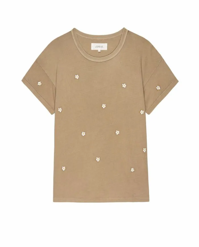 Tees and Sweats The Great The Boxy Crew Khaki