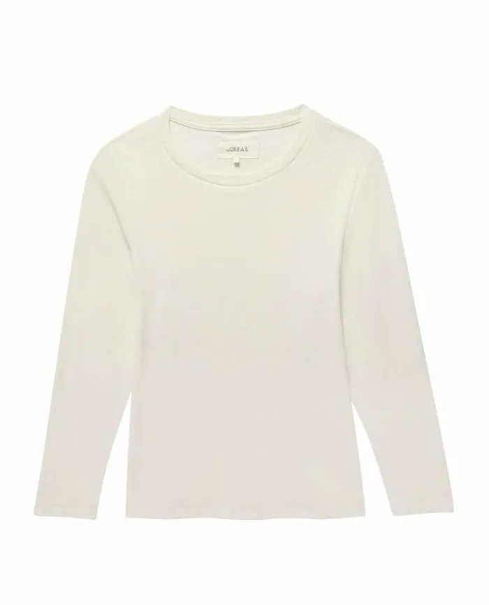 Tees and Sweats The Great The Long Sleeve Recycled Slim Crew Natural