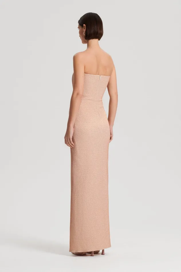 TINSEL GINGHAM GOWN ROSE GOLD Women Dresses Scanlan Theodore