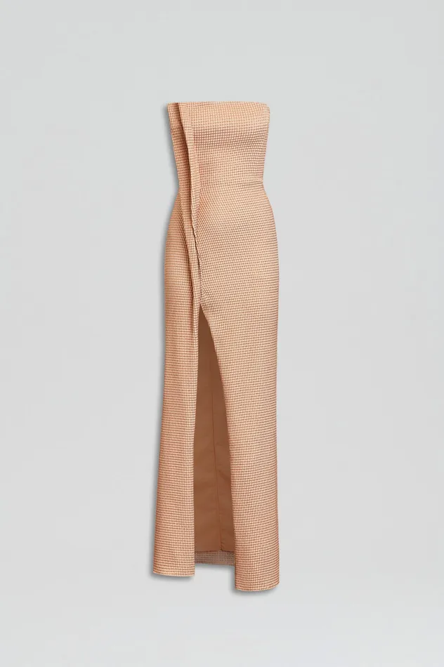 TINSEL GINGHAM GOWN ROSE GOLD Women Dresses Scanlan Theodore