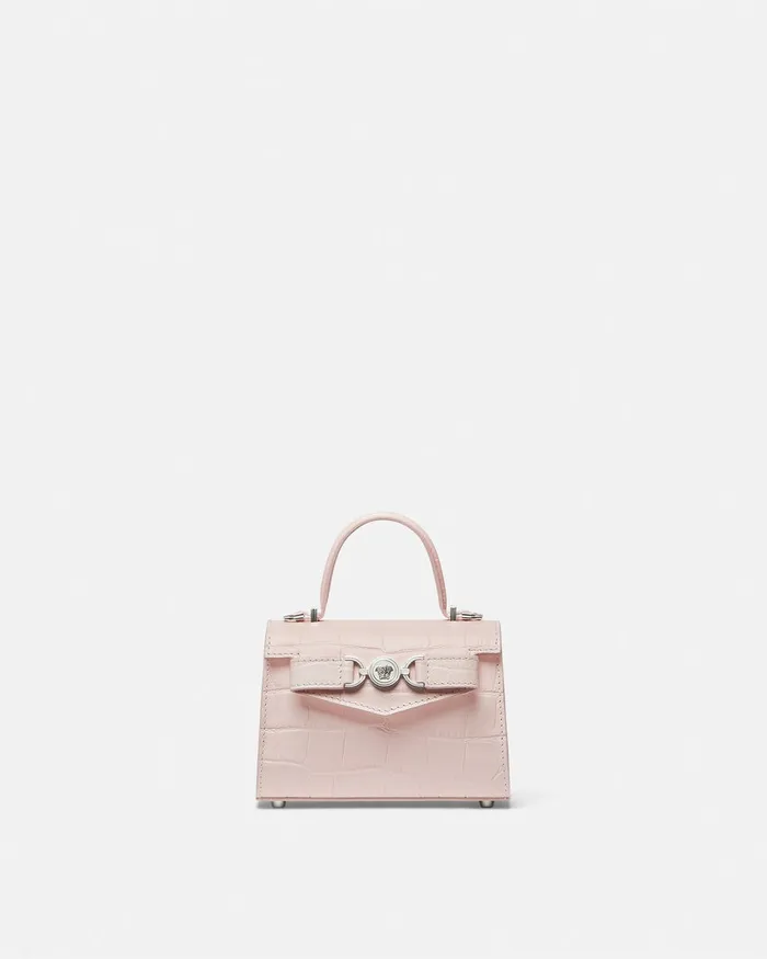 Top Handle Women Versace CrocEffect Medusa 03995 Mini Bag Light Pink
