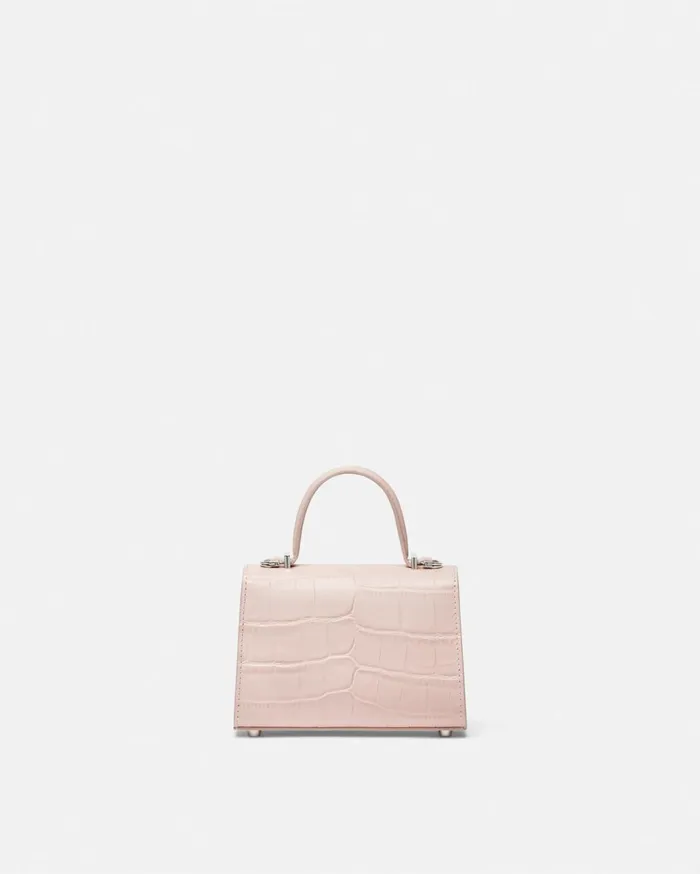 Top Handle Women Versace CrocEffect Medusa 03995 Mini Bag Light Pink