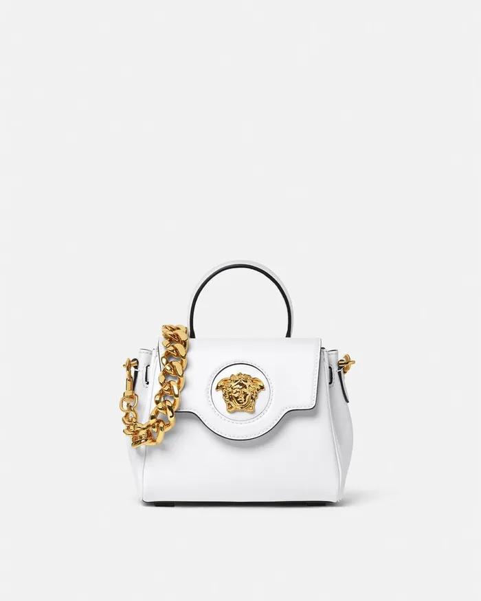 Top Handle Women Versace La Medusa Small Handbag White