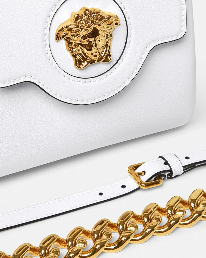 Top Handle Women Versace La Medusa Small Handbag White