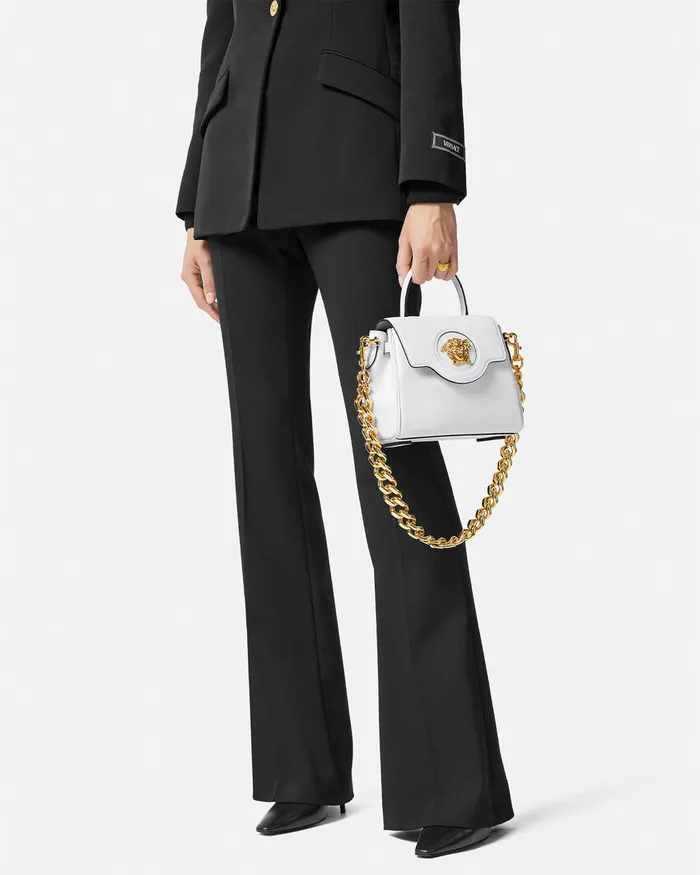 Top Handle Women Versace La Medusa Small Handbag White