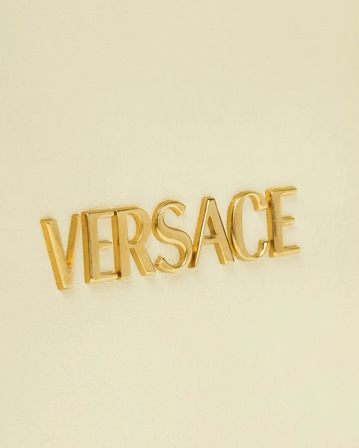 Top Handle Women Versace Tag Bowling Shoulder Bag Yellow