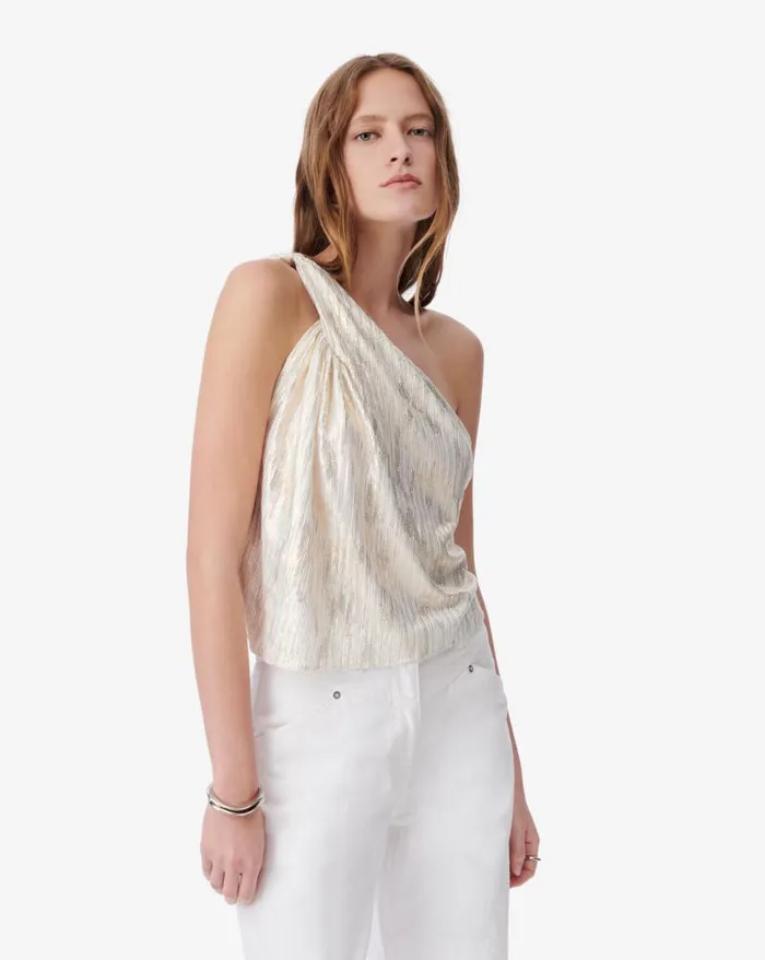 Tops and Shirts Women IRO ISAURE ASYMMETRICAL LUREX JERSEY TOP