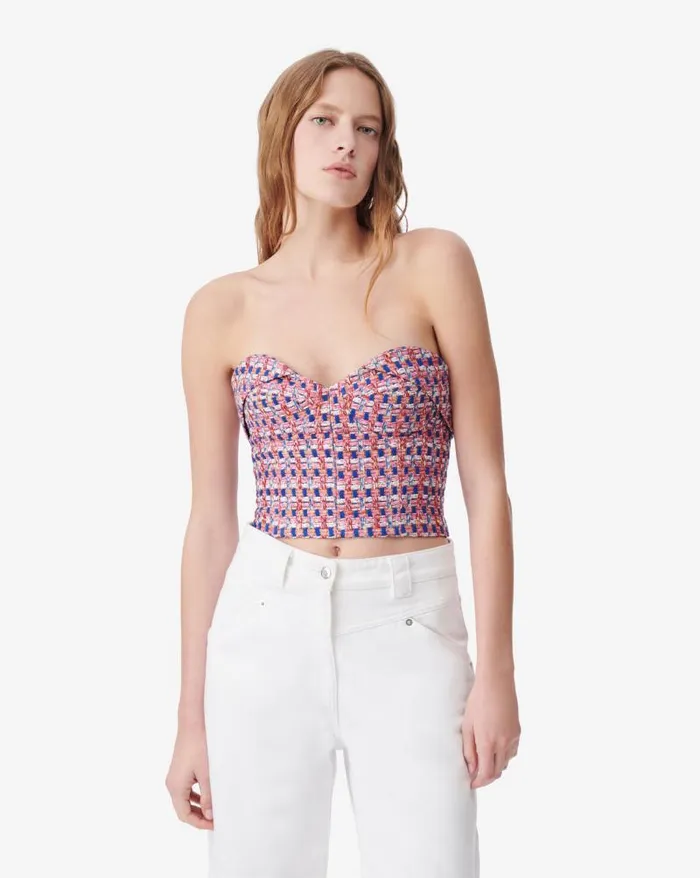 Tops and Shirts Women IRO MARAKI TWEED CROP BUSTIER
