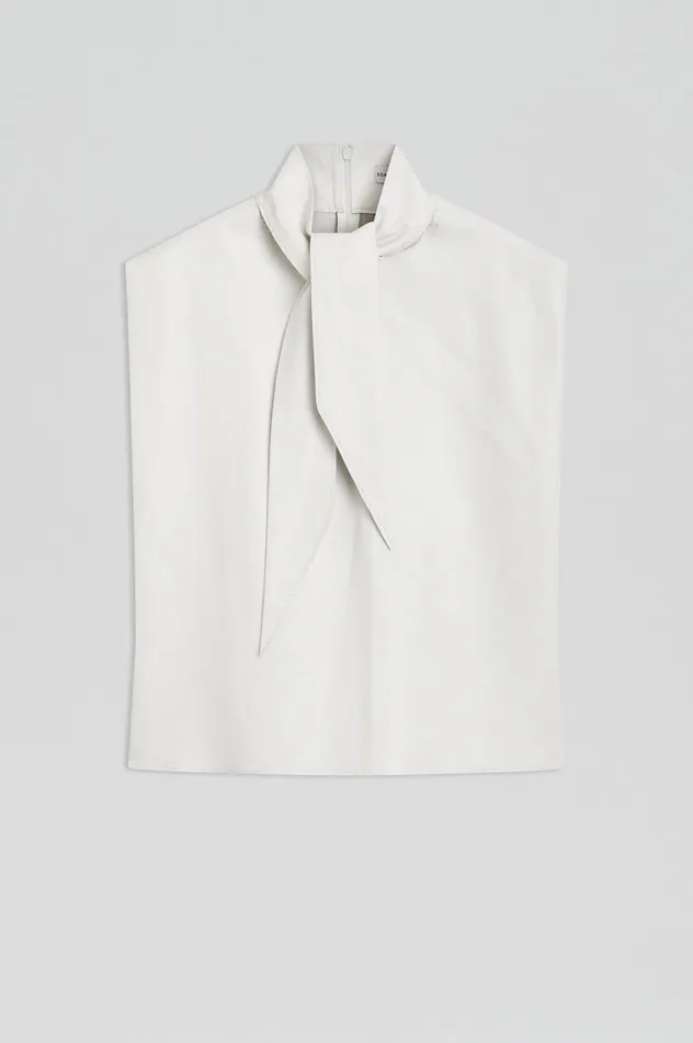 Tops LEATHER CRAVAT TOP WHITE Scanlan Theodore Women