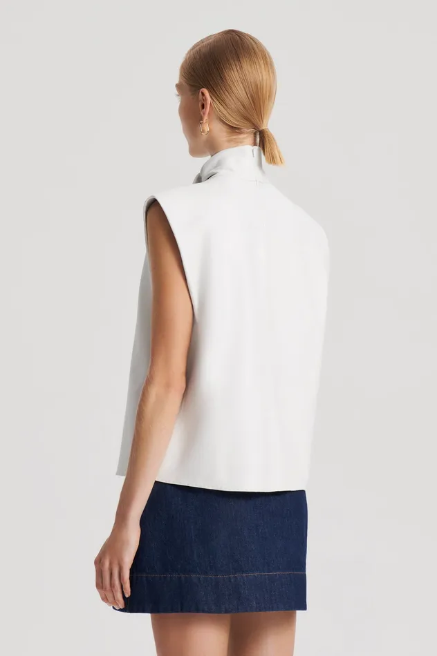 Tops LEATHER CRAVAT TOP WHITE Scanlan Theodore Women