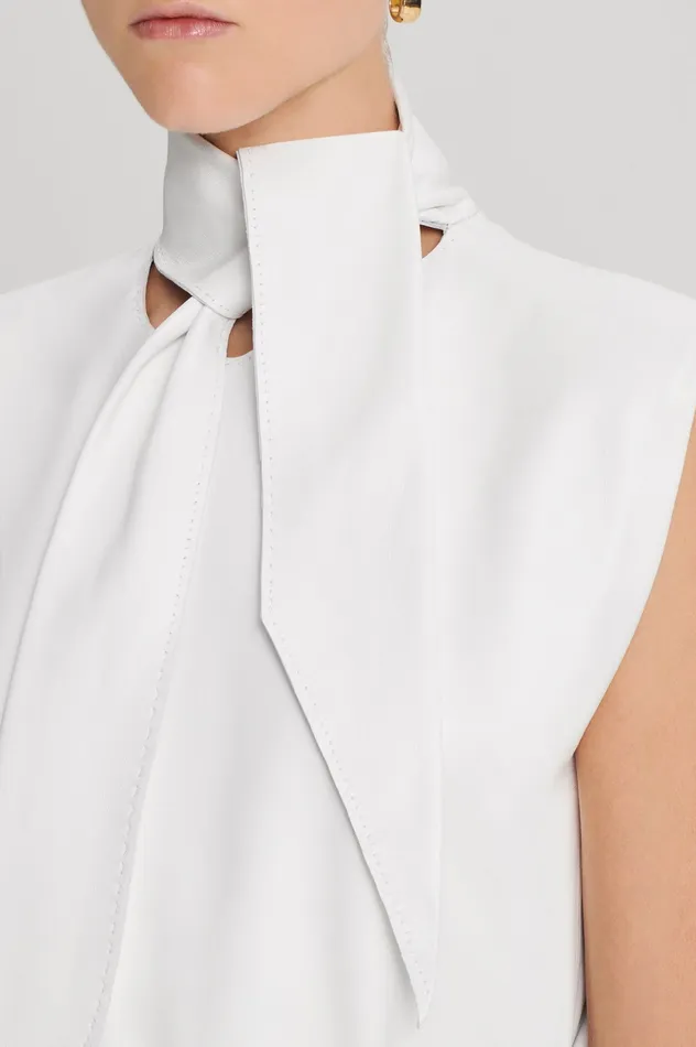 Tops LEATHER CRAVAT TOP WHITE Scanlan Theodore Women