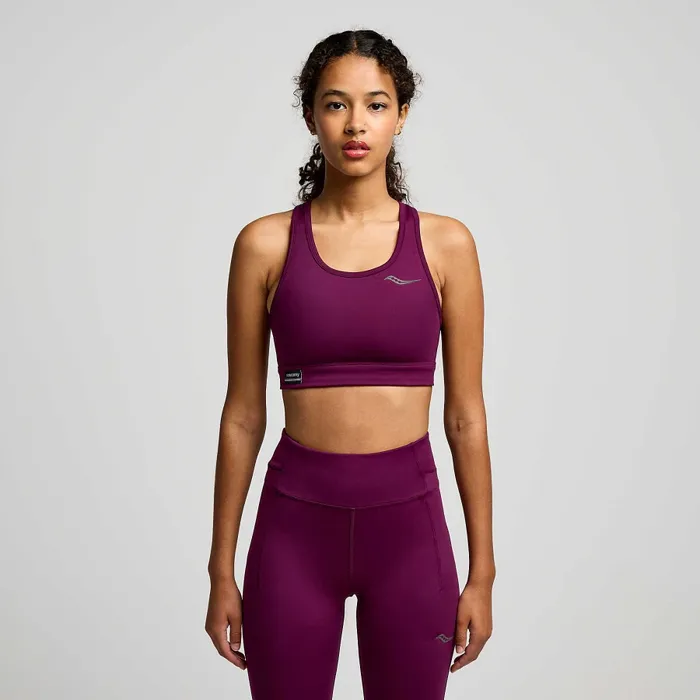 Tops Saucony Women Women8217s Fortify Bra Eggplant