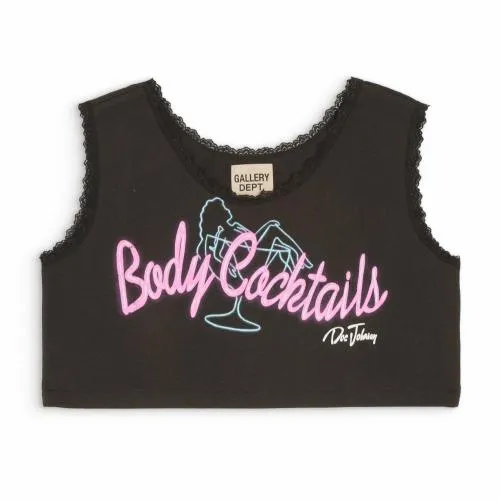 Tops WomenMen Gallery Dept RETOUCHE POP CROP WOMEN039S TANK Washed Black